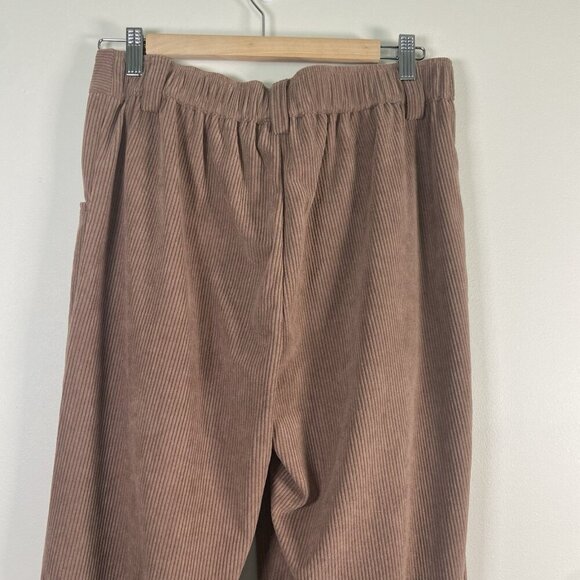 Halara Mid Rise Button Zipper Side Pocket Corduroy Pants Cocoa Brown Size M NEW - Picture 7 of 12